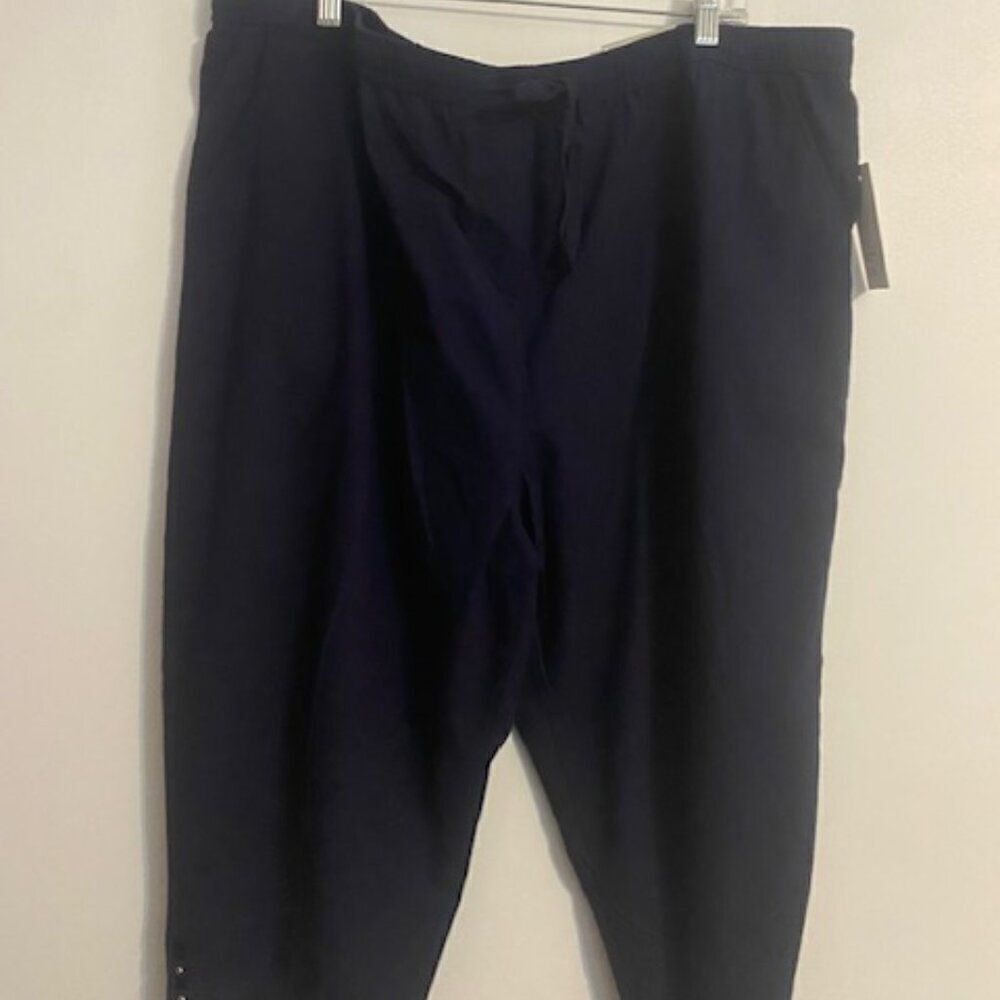 Croft & Barrow pull-on Mid-rise Mid-calf Navy comfort waist capri's, size 2X